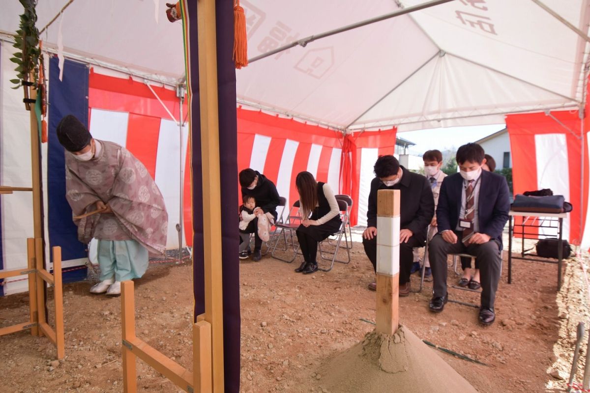 福岡県糟屋郡志免町07　注文住宅建築現場リポート①　～地鎮祭～