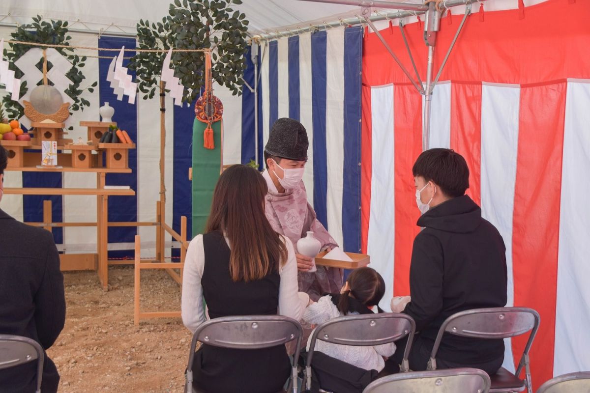 福岡県糟屋郡志免町07　注文住宅建築現場リポート①　～地鎮祭～