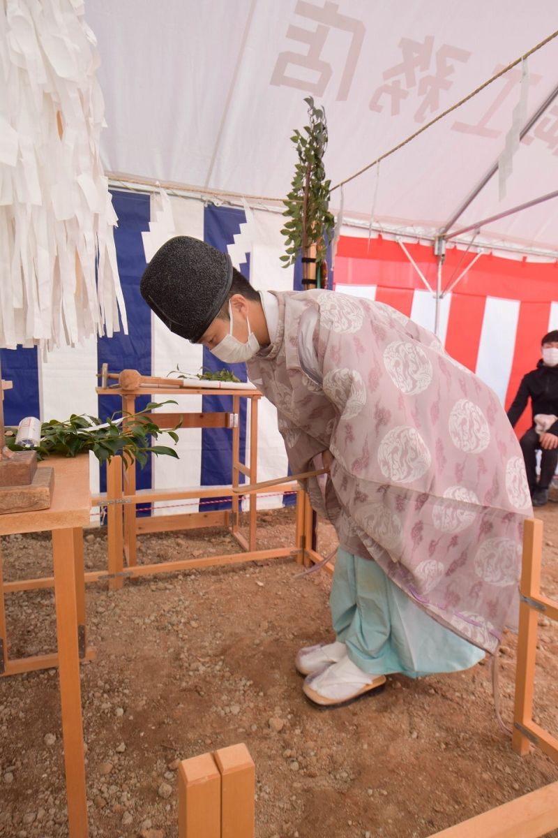 福岡県糟屋郡志免町07　注文住宅建築現場リポート①　～地鎮祭～