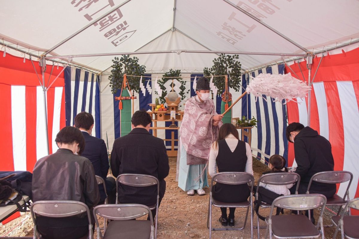 福岡県糟屋郡志免町07　注文住宅建築現場リポート①　～地鎮祭～