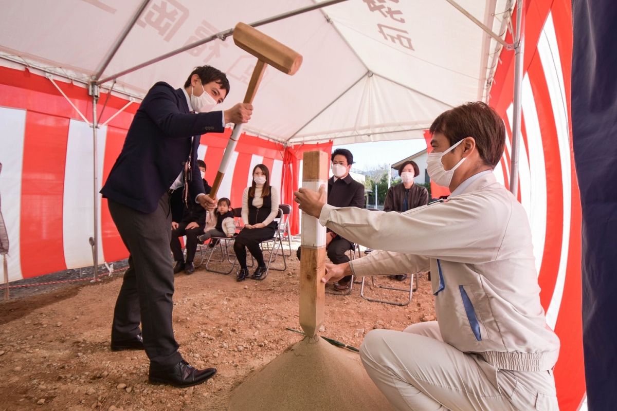 福岡県糟屋郡志免町07　注文住宅建築現場リポート①　～地鎮祭～