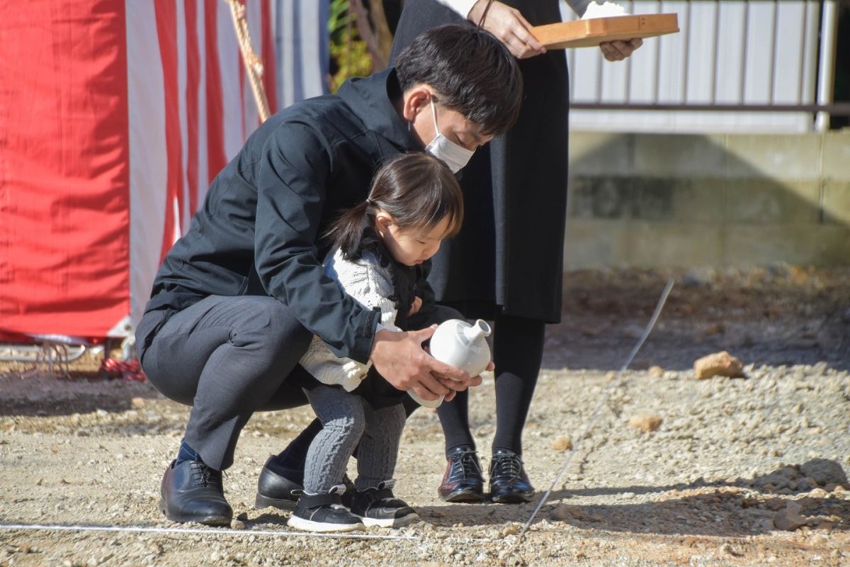 福岡県糟屋郡志免町07　注文住宅建築現場リポート①　～地鎮祭～