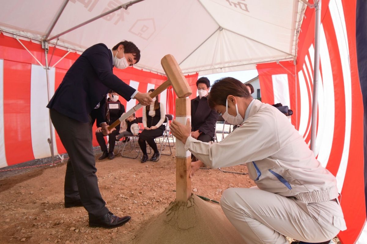 福岡県糟屋郡志免町07　注文住宅建築現場リポート①　～地鎮祭～