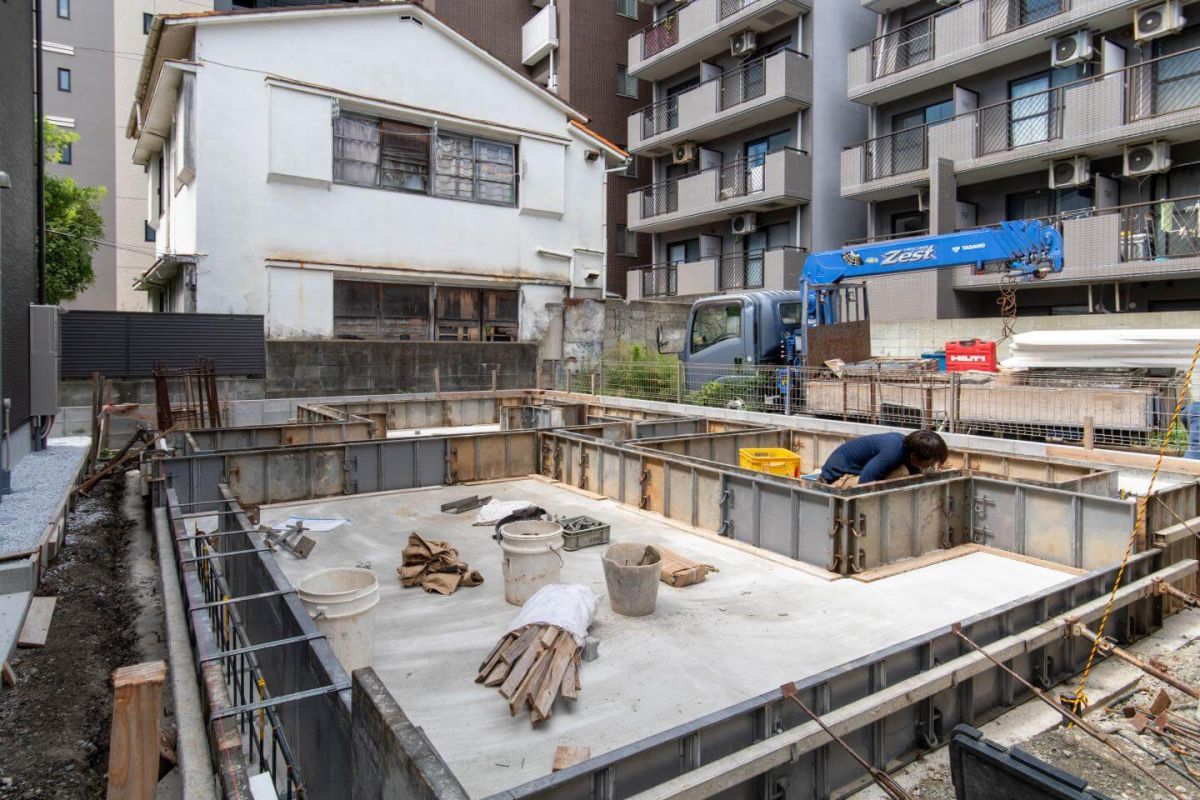 「福岡市中央区04」注文住宅現場リポート②【基礎工事】【型枠】