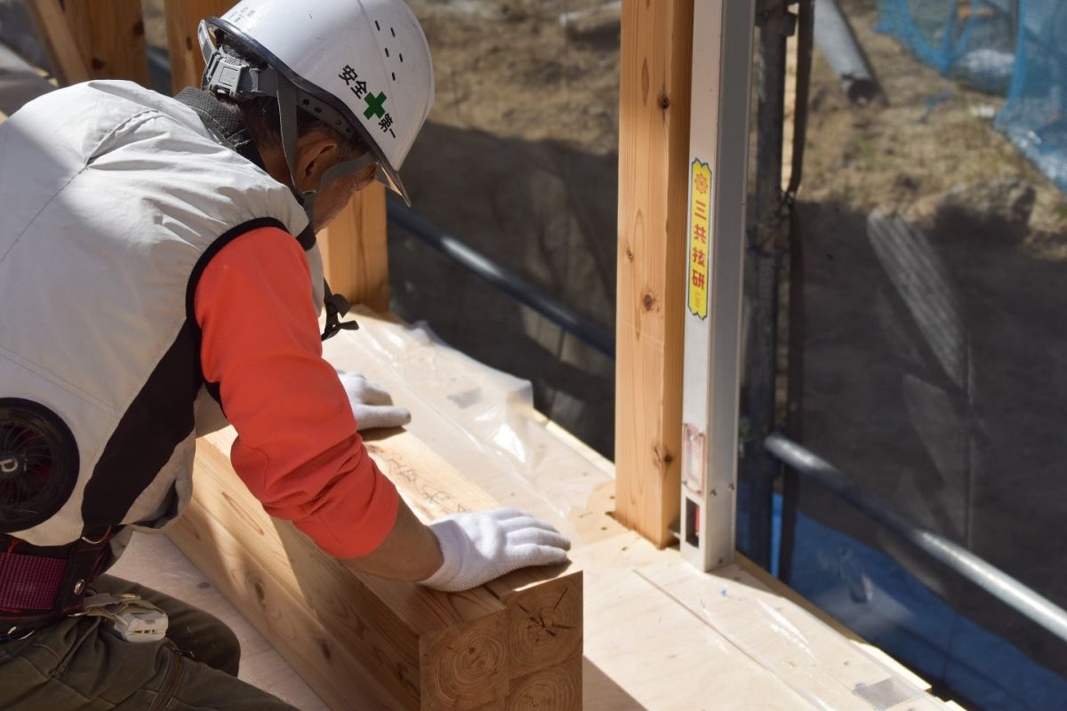 福岡県福岡市東区11　注文住宅建築現場リポート②　～上棟式・１日目午前〜