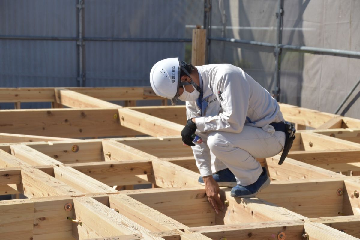 福岡県福岡市東区11　注文住宅建築現場リポート②　～上棟式・１日目午前〜