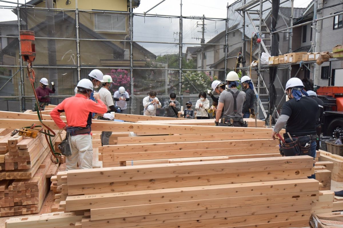 「福岡市早良区野芥02」注文住宅現場リポート②【上棟式】