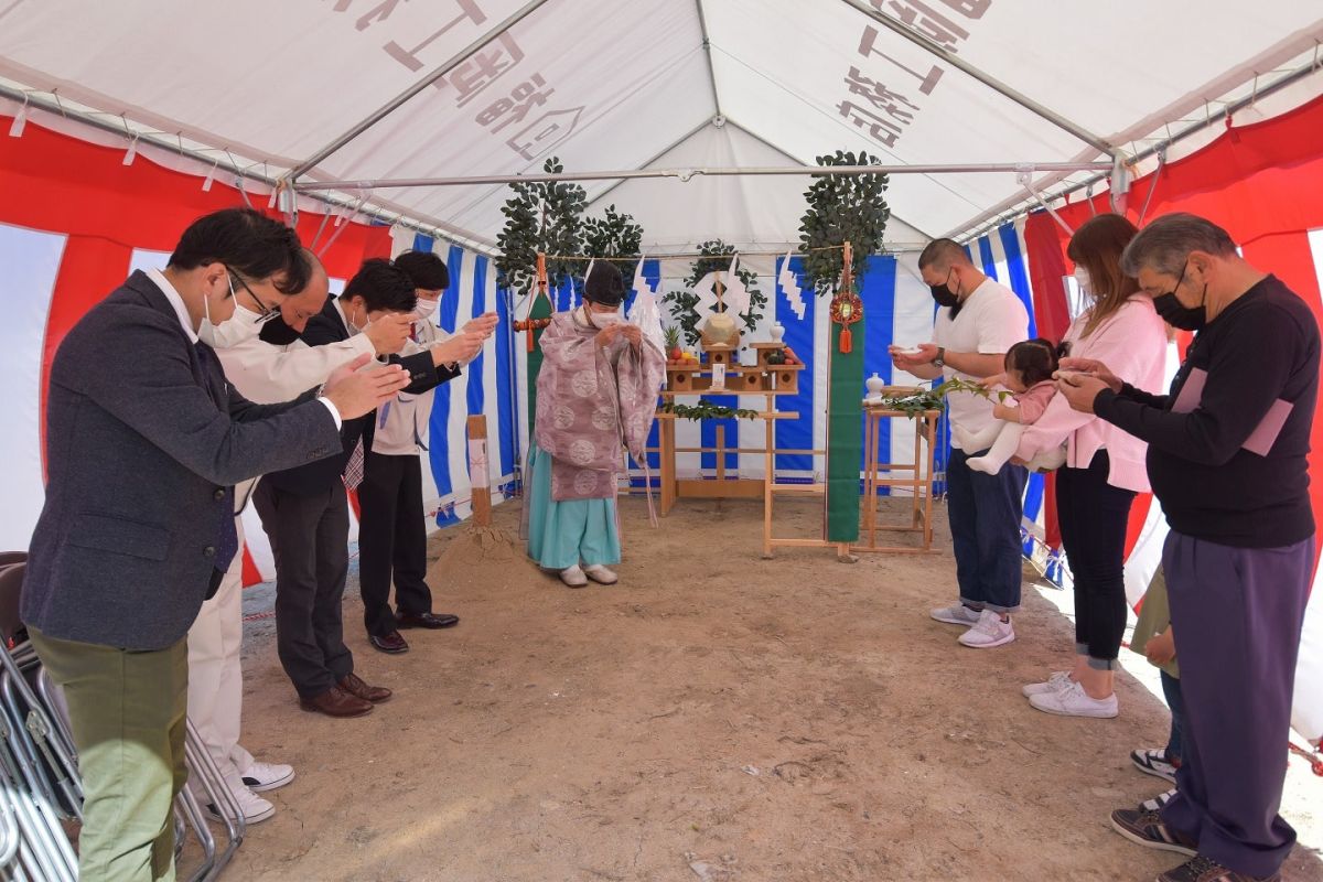 福岡県筑紫野市11　注文住宅建築現場リポート①　～地鎮祭〜