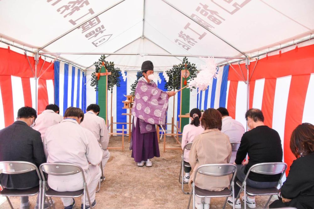 福岡県糟屋郡粕屋町03　注文住宅建築現場リポート①　～地鎮祭～