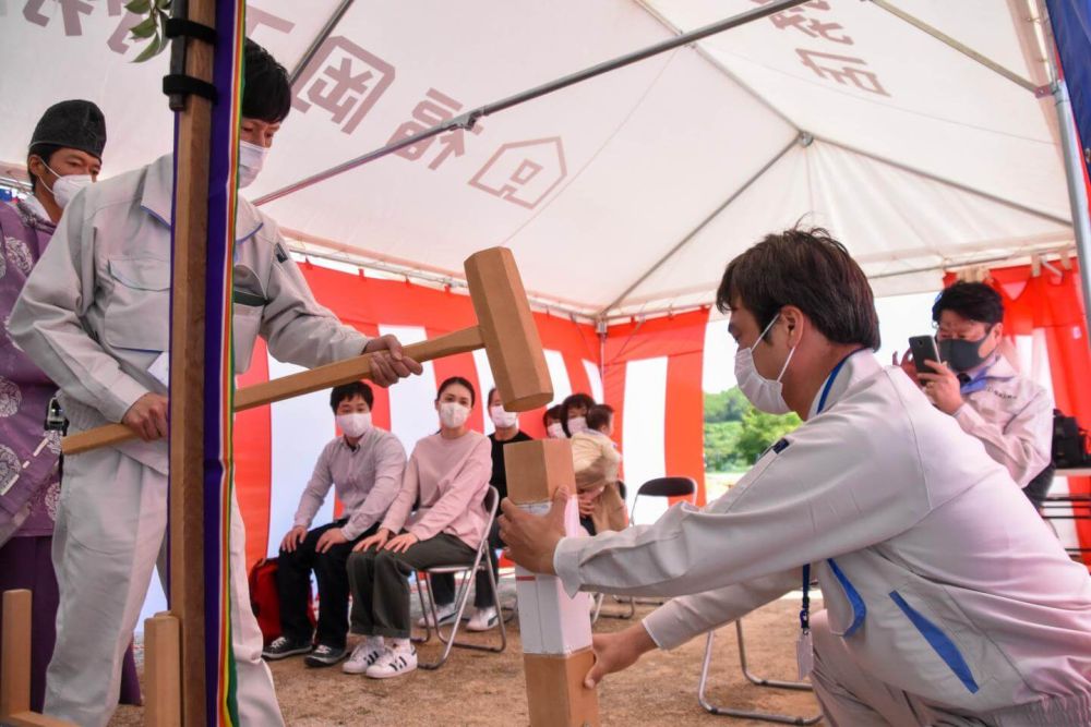 福岡県糟屋郡粕屋町03　注文住宅建築現場リポート①　～地鎮祭～