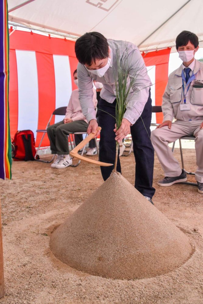 福岡県糟屋郡粕屋町03　注文住宅建築現場リポート①　～地鎮祭～