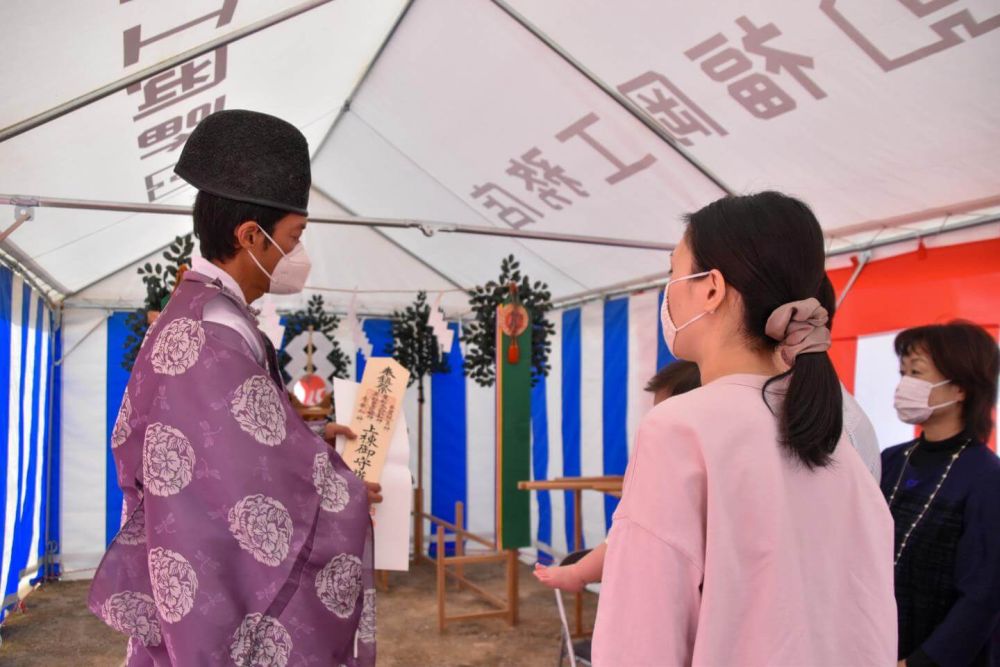 福岡県糟屋郡粕屋町03　注文住宅建築現場リポート①　～地鎮祭～