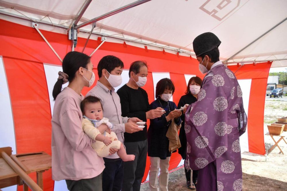 福岡県糟屋郡粕屋町03　注文住宅建築現場リポート①　～地鎮祭～