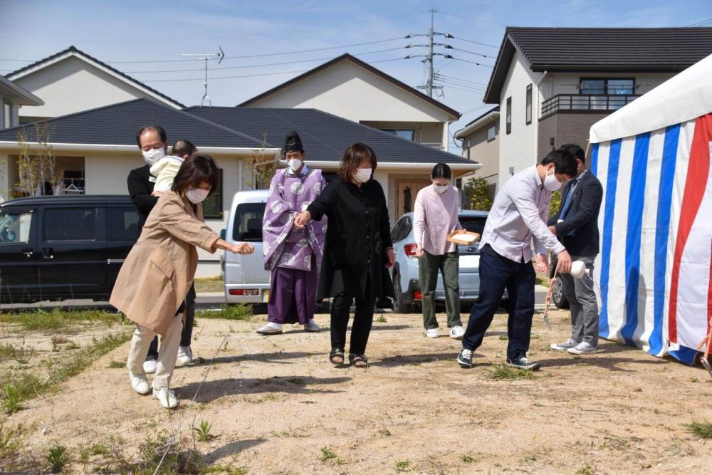 福岡県糟屋郡粕屋町03　注文住宅建築現場リポート①　～地鎮祭～