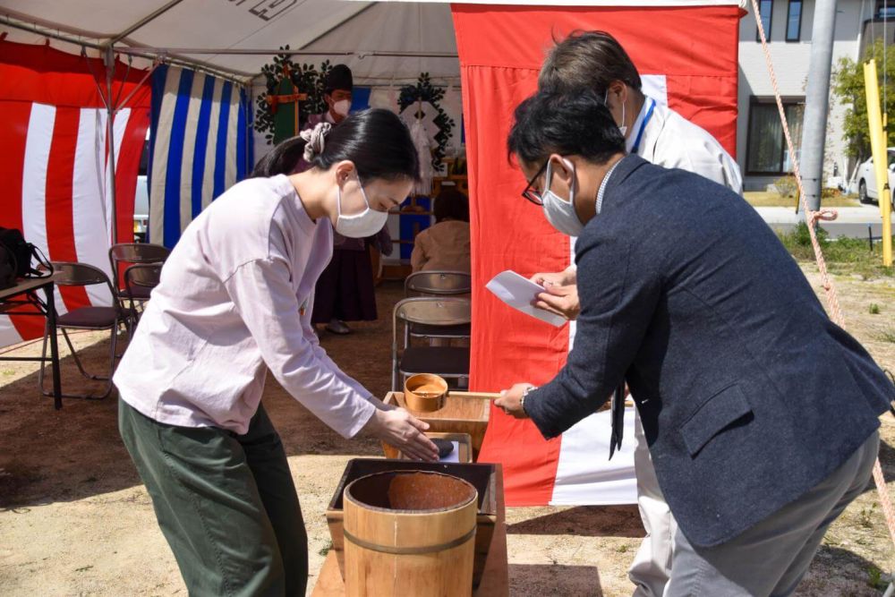 福岡県糟屋郡粕屋町03　注文住宅建築現場リポート①　～地鎮祭～