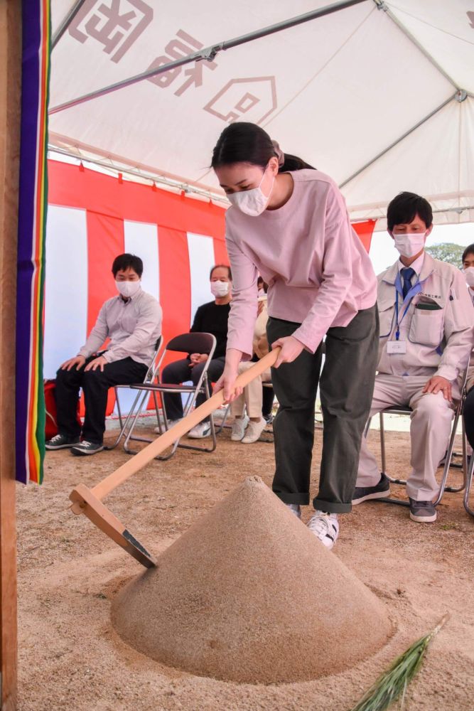 福岡県糟屋郡粕屋町03　注文住宅建築現場リポート①　～地鎮祭～