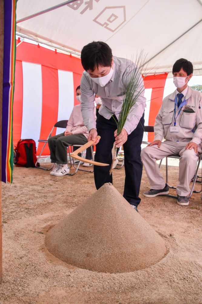 福岡県糟屋郡粕屋町03　注文住宅建築現場リポート①　～地鎮祭～