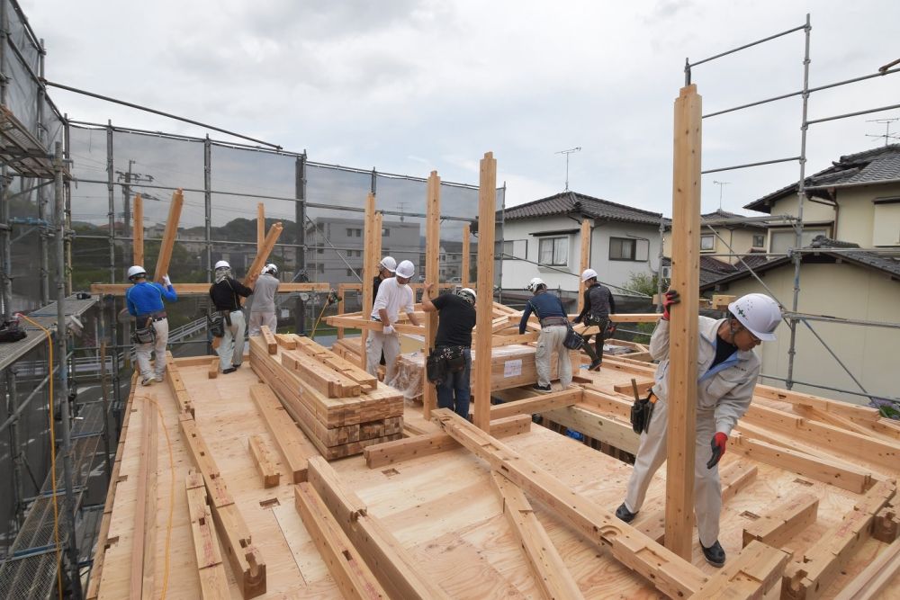 福岡県春日市07　注文住宅現場リポート③　祝・上棟式～