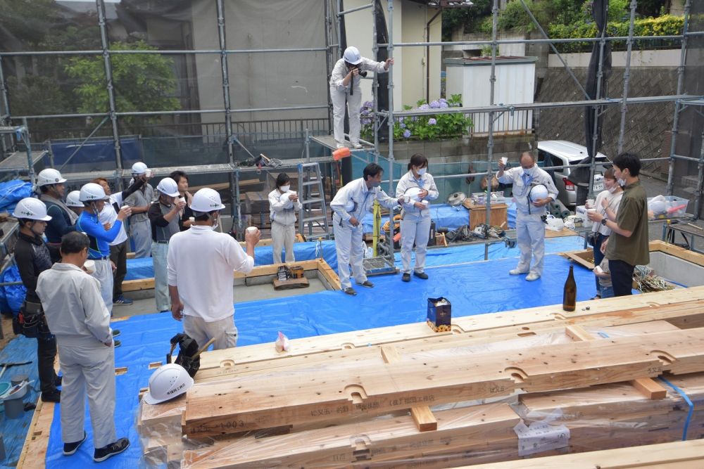 福岡県春日市07　注文住宅現場リポート③　祝・上棟式～