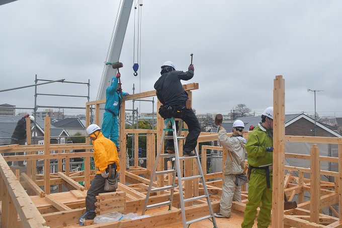 福岡市南区的場02　注文住宅建築現場リポート⑤　～上棟式～