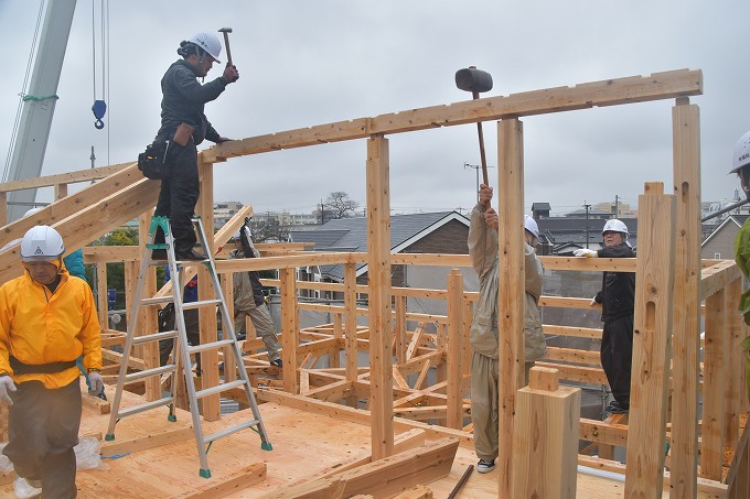 福岡市南区的場02　注文住宅建築現場リポート⑤　～上棟式～