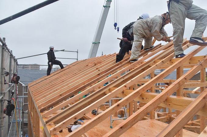 福岡市南区的場02　注文住宅建築現場リポート⑤　～上棟式～