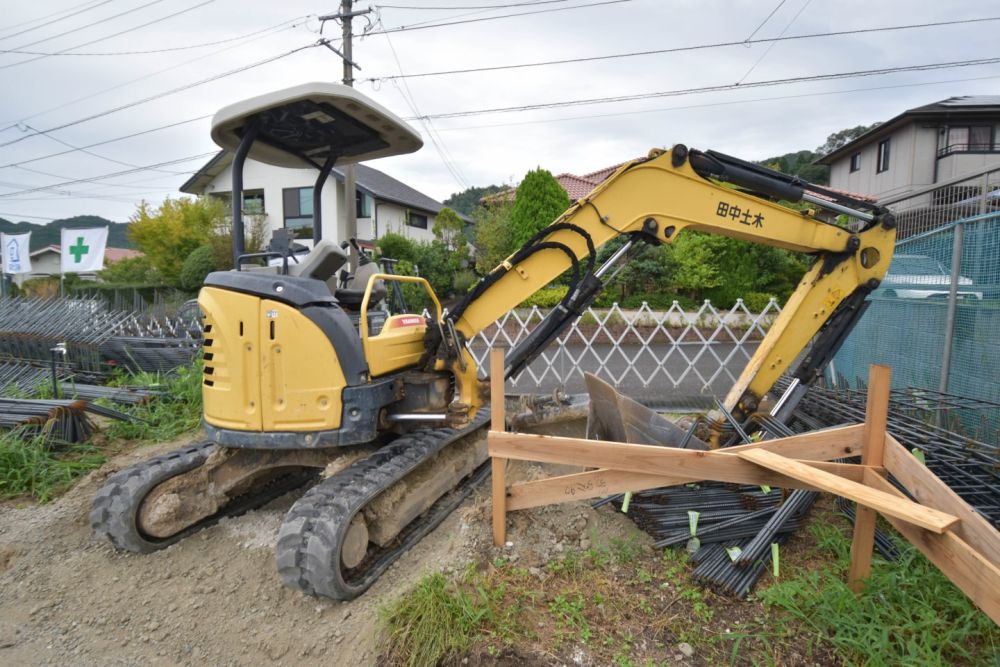 福岡県朝倉市01　注文住宅建築現場リポート②　～基礎工事・砕石転圧～