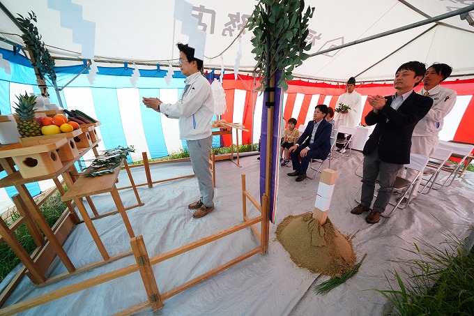 「福岡市東区05」注文住宅現場リポート①【地鎮祭】