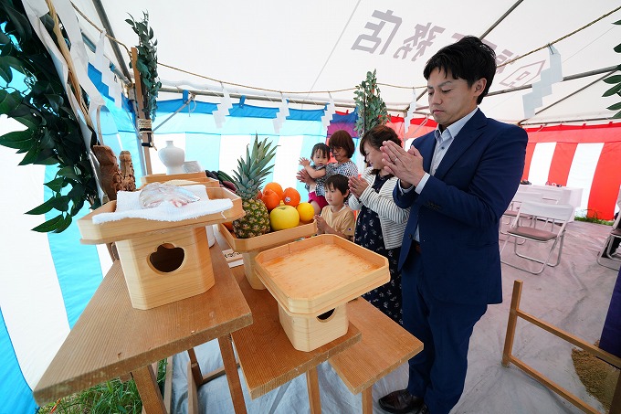 福岡市東区05　注文住宅建築現場リポート①　～地鎮祭～