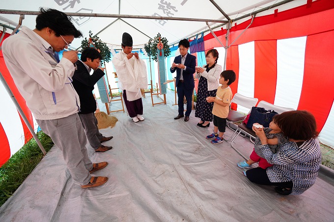 福岡市東区05　注文住宅建築現場リポート①　～地鎮祭～