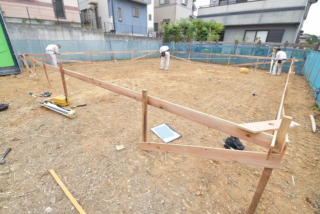 「糟屋郡志免町03」注文住宅現場リポート②【基礎工事】【遣り方】