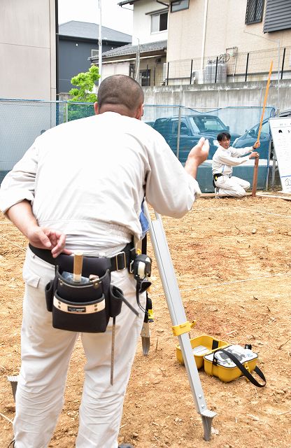 「糟屋郡志免町03」注文住宅現場リポート②【基礎工事】【遣り方】