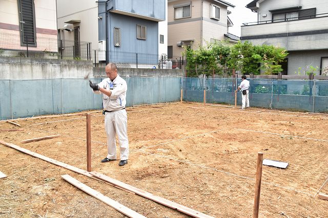 「糟屋郡志免町03」注文住宅現場リポート②【基礎工事】【遣り方】