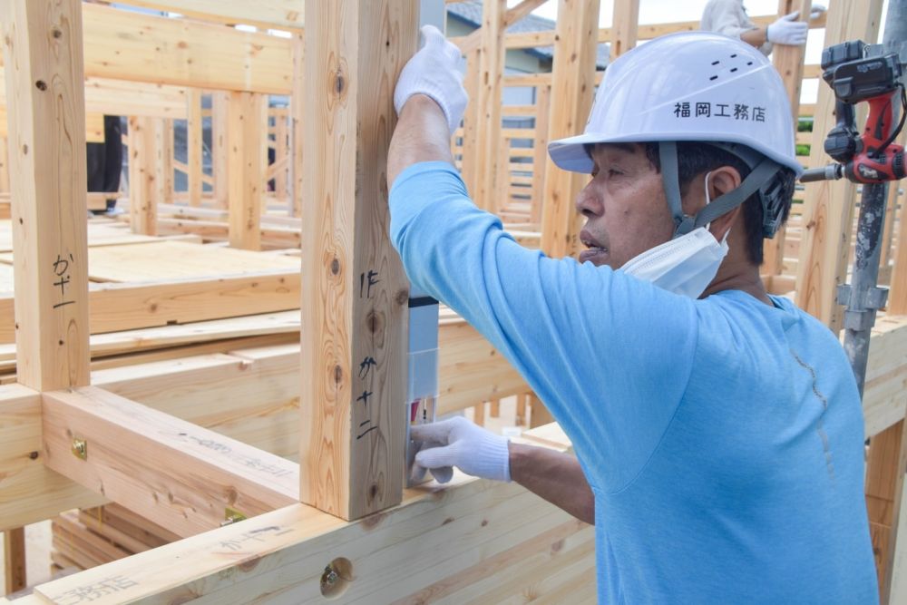 福岡市早良区小田部02　注文住宅建築現場リポート③　～祝・上棟式1日目～