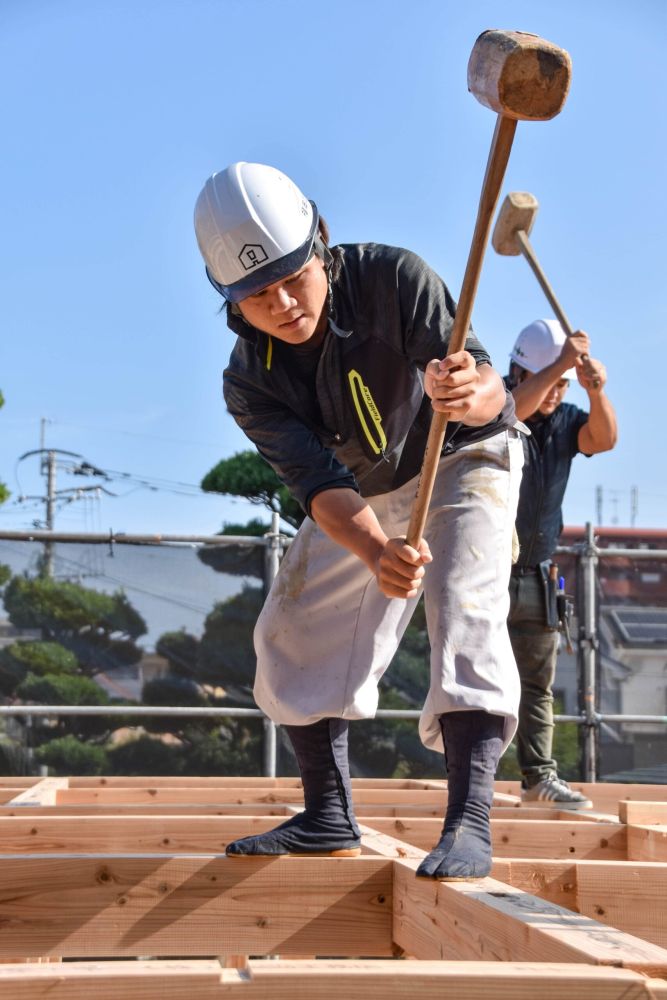 福岡市早良区小田部02　注文住宅建築現場リポート③　～祝・上棟式1日目～