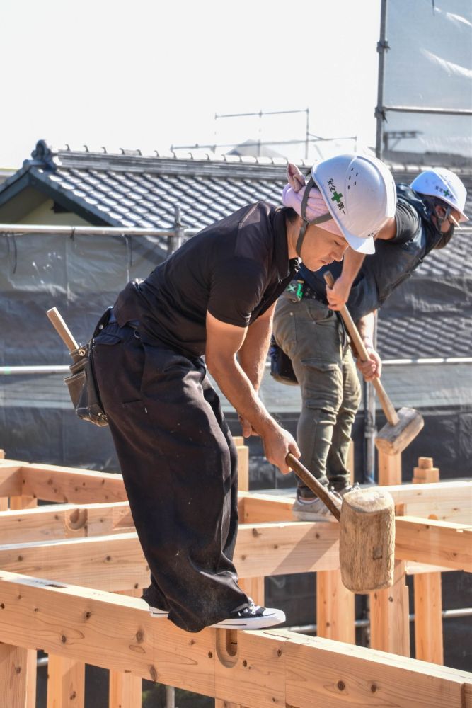 福岡市早良区小田部02　注文住宅建築現場リポート③　～祝・上棟式1日目～