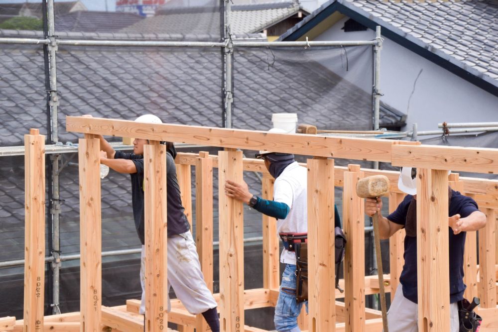 福岡市早良区小田部02　注文住宅建築現場リポート③　～祝・上棟式1日目～