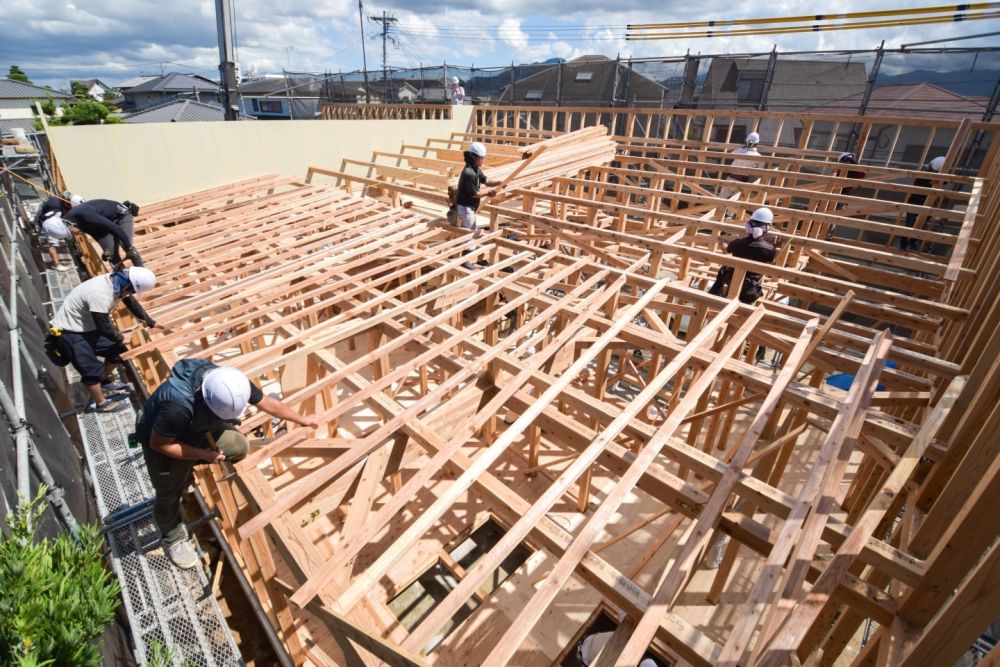 福岡市早良区小田部02　注文住宅建築現場リポート③　～祝・上棟式1日目～