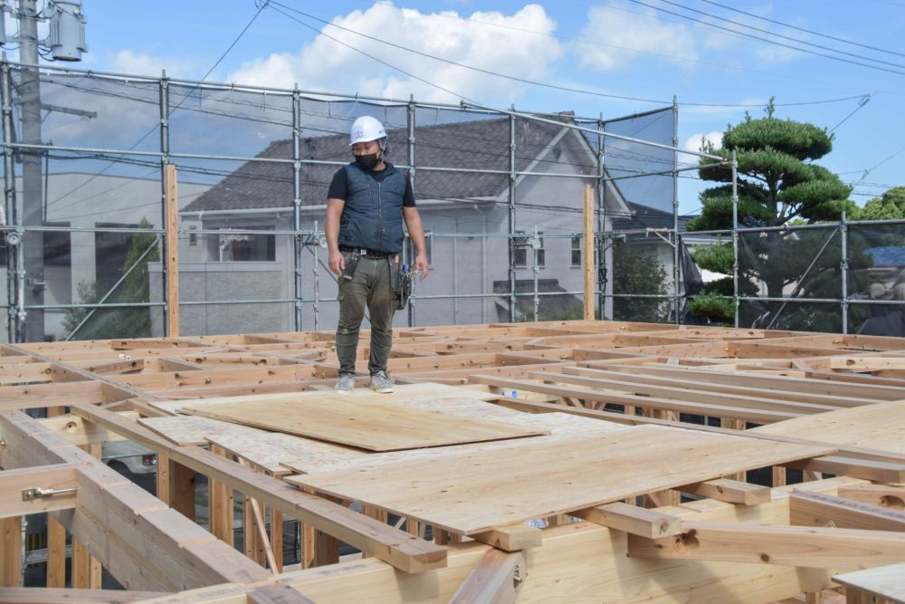 福岡市早良区小田部02　注文住宅建築現場リポート③　～祝・上棟式1日目～