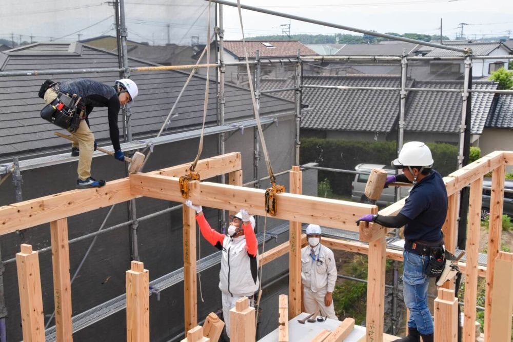 福岡県小郡市04　注文住宅建築現場リポート⑤　～上棟式～