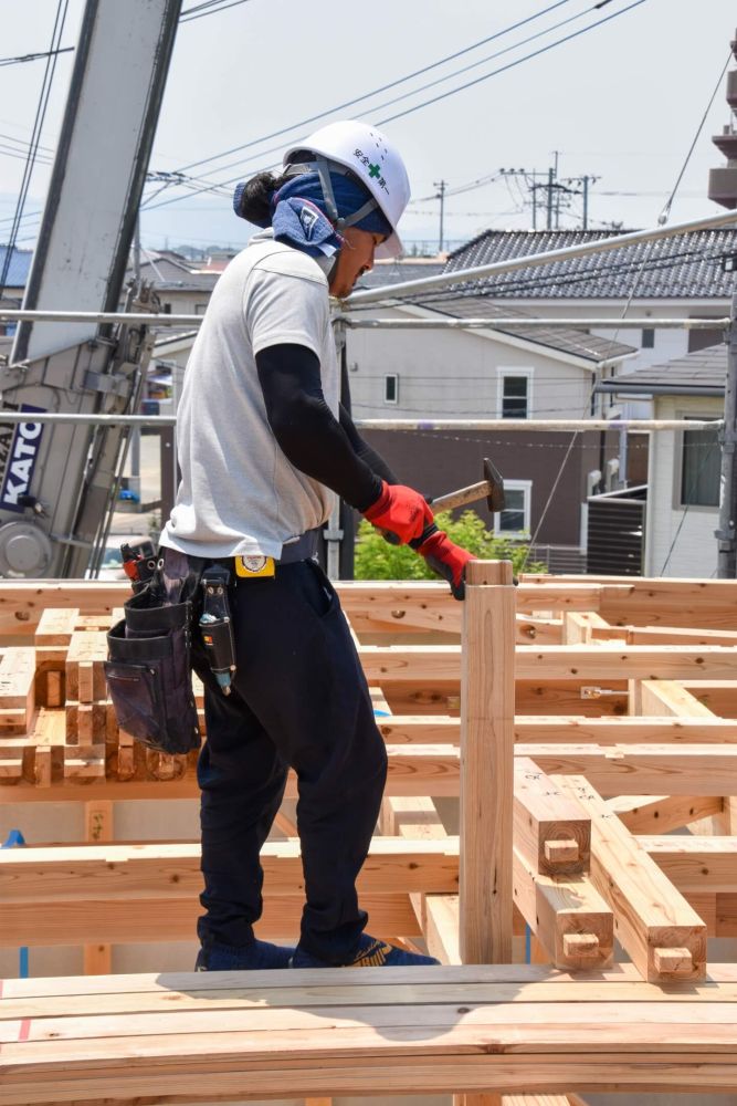 福岡県小郡市04　注文住宅建築現場リポート⑤　～上棟式～