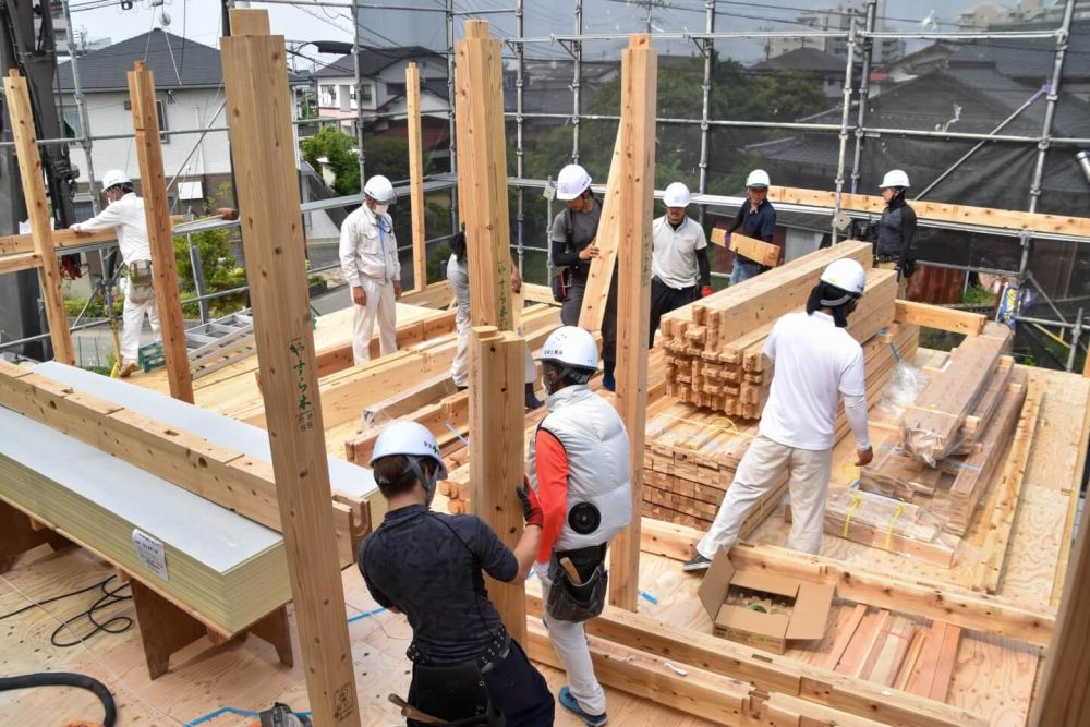 福岡県小郡市04　注文住宅建築現場リポート⑤　～上棟式～