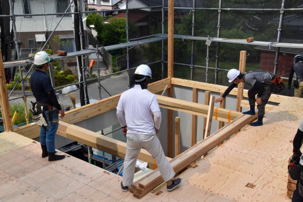 福岡県小郡市04　注文住宅建築現場リポート⑤　～上棟式～