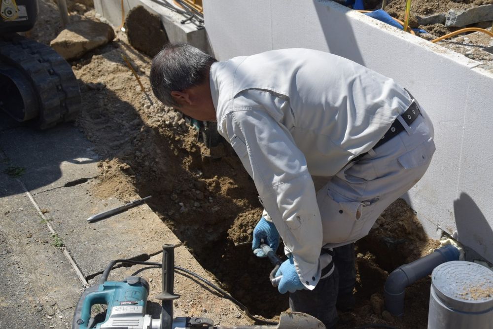 「福岡市早良区05」注文住宅現場リポート③【基礎工事】【給排水】