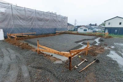 福岡県糟屋郡久山町01　注文住宅建築現場リポート③　～基礎工事・砕石転圧～