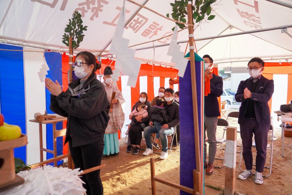 「福岡市城南区05」注文住宅現場リポート①【地鎮祭】