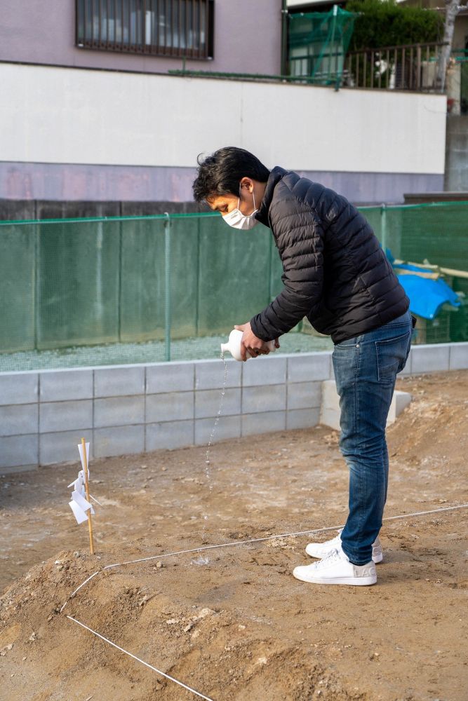 福岡市城南区05　注文住宅建築現場リポート①　～地鎮祭～