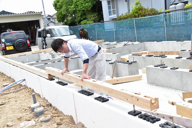 「太宰府市05」注文住宅現場リポート④【木工事】【土台敷き】