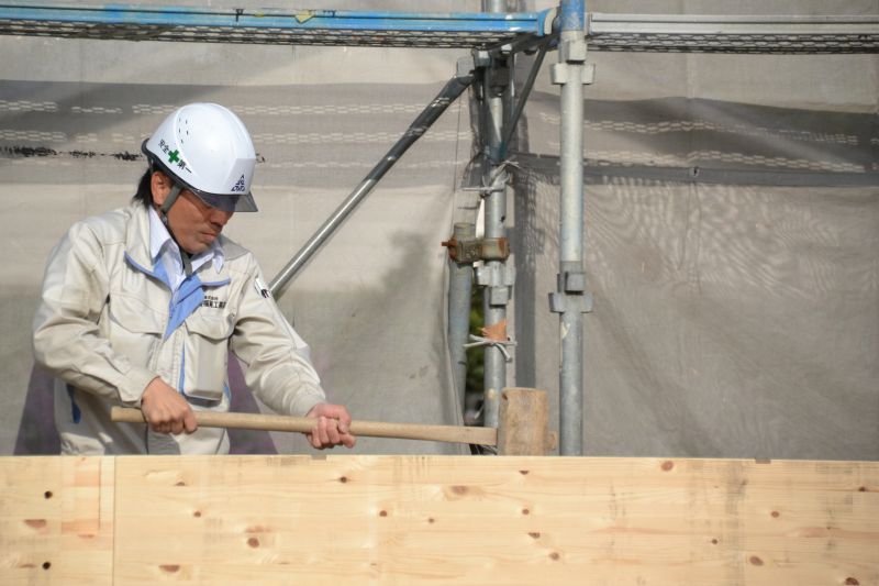 福岡県筑紫野市杉塚01　注文住宅建築現場リポート⑤　～上棟式～