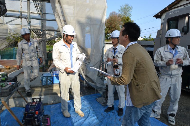 福岡県筑紫野市杉塚01　注文住宅建築現場リポート⑤　～上棟式～